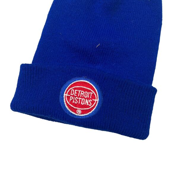 NBA Detroit Pistons Basketball Knit Cuffed Beanie Hat Blue Adult OS One Size - Picture 3 of 5